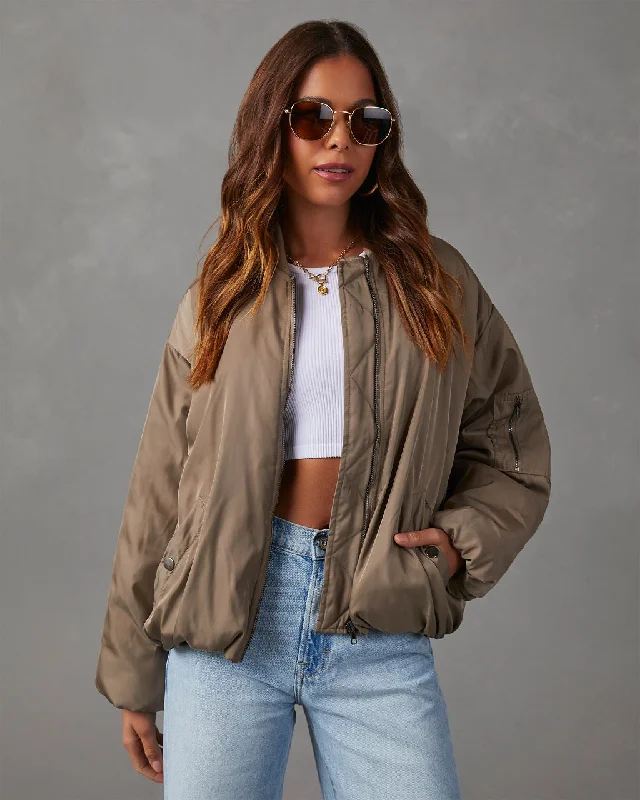 Mckenna Oversized Bomber Jacket Tailored Jacket Straight Jacket A-Line Jacket