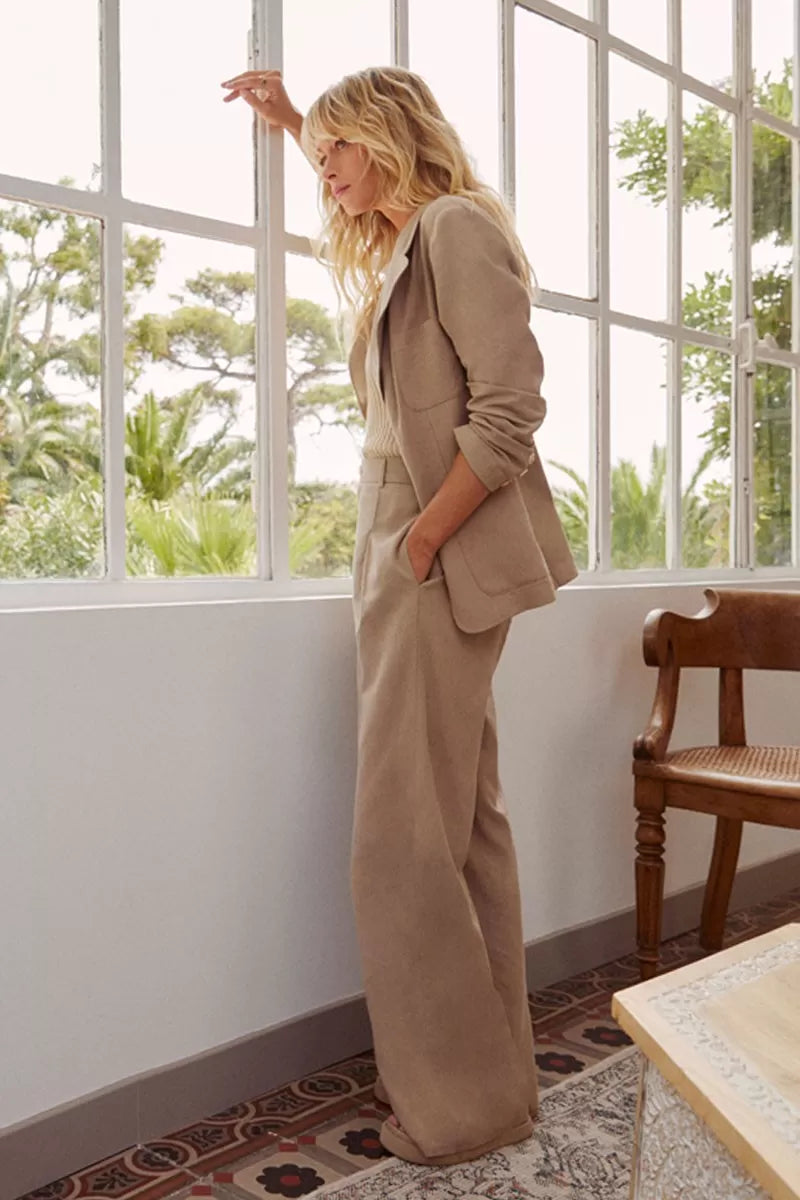 Molly Bracken Light Khaki Jacket Zip Front Button Front Snap Front