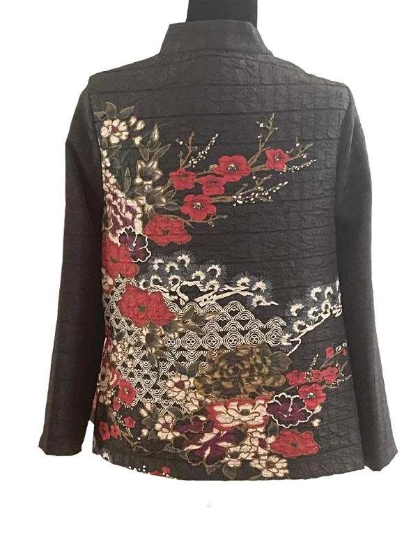 Moonlight Floral Textured Short Jacket in Multi/Black - 3814 Striped Jacket Polka Dot Jacket Floral Jacket Moonlight Floral Textured Short Jacket in Multi/Black - 3814 Striped Jacket Polka Dot Jacket Floral Jacket