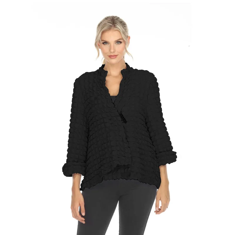 Moonlight Solid Asymmetric Jacket in Black - 3715-BLK Herringbone Jacket Checkered Jacket Solid Jacket Moonlight Solid Asymmetric Jacket in Black - 3715-BLK Herringbone Jacket Checkered Jacket Solid Jacket