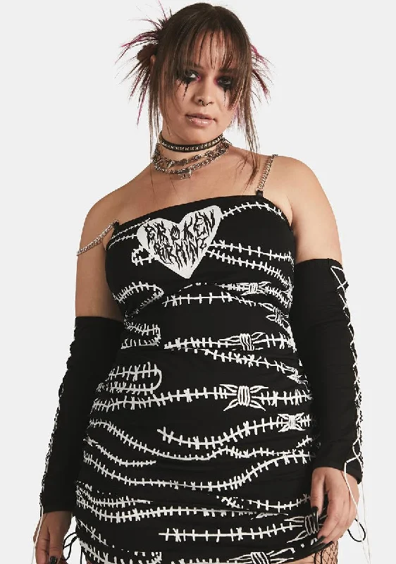 Plus Can't Conform Mini Dress Fashionable Mini Dress with Slits