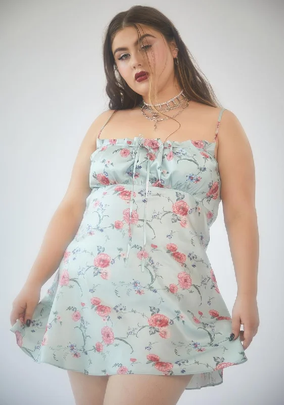 Plus Ivy Can’t Be Just Friends Floral Mini Dress Casual Button-Up Mini Dress