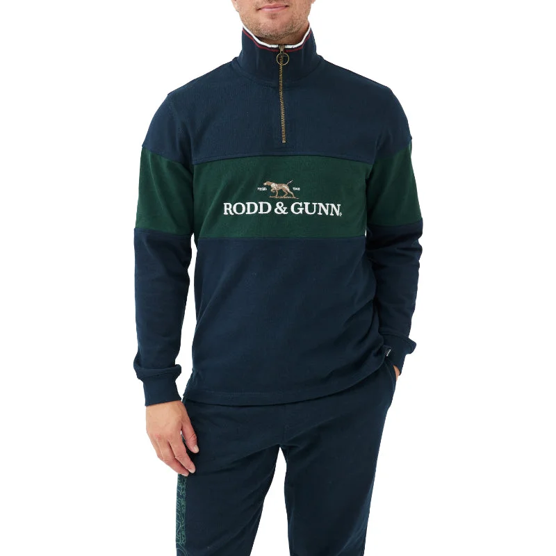 Rodd & Gunn Foresters Peak 1/4 Zip Jumper - Eclipse