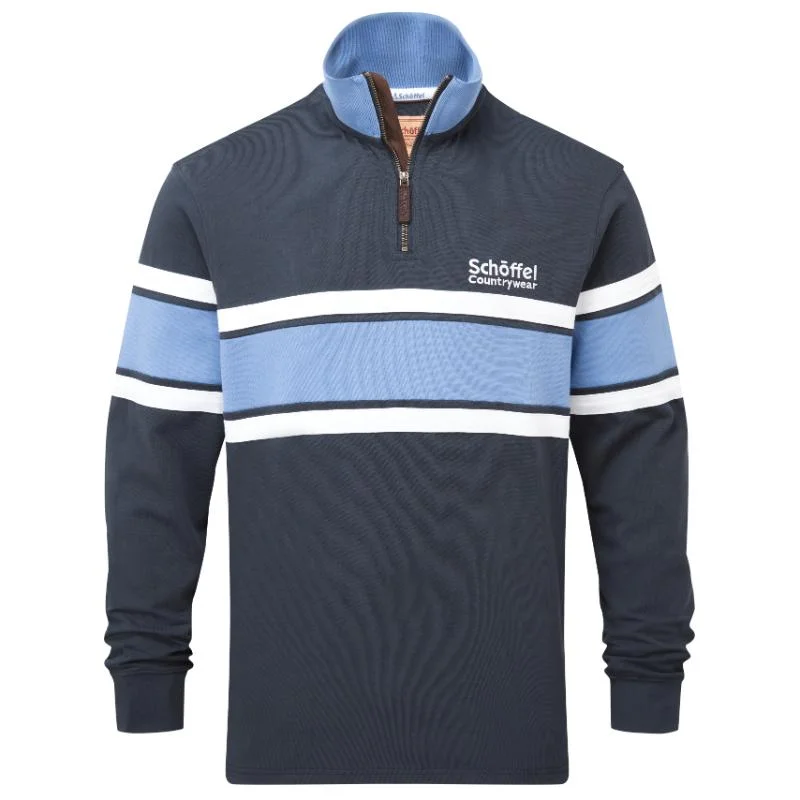 Schoffel Exmouth Heritage 1/4 Zip Jumper - Petrol Blue