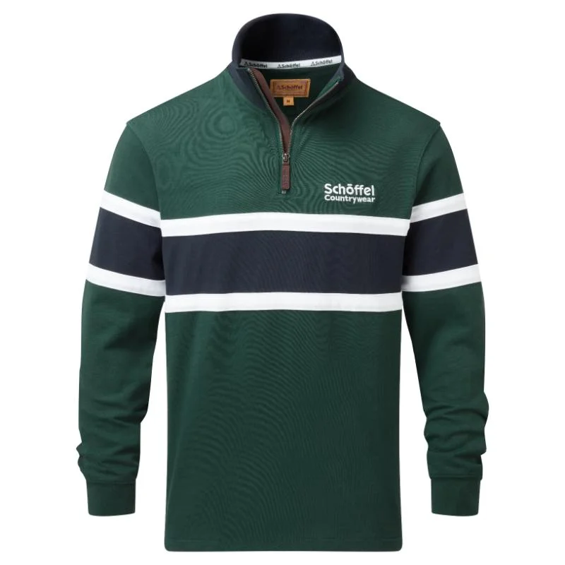 Schoffel Exmouth Heritage 1/4 Zip Jumper - Pine Green