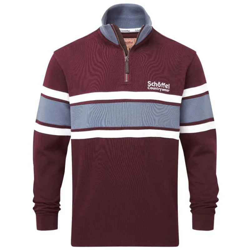 Schoffel Exmouth Heritage 1/4 Zip Jumper - Wine