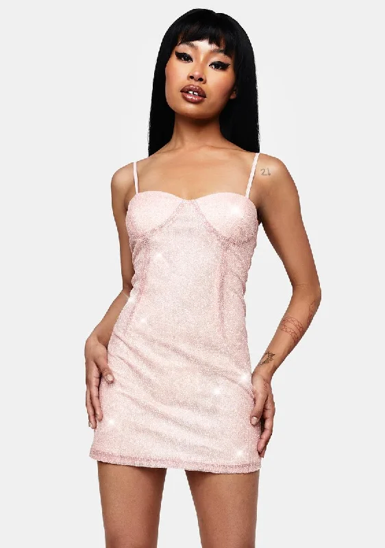 Thirsty Glitter Cami Mini Dress Fashionable Mini Dress with Slits