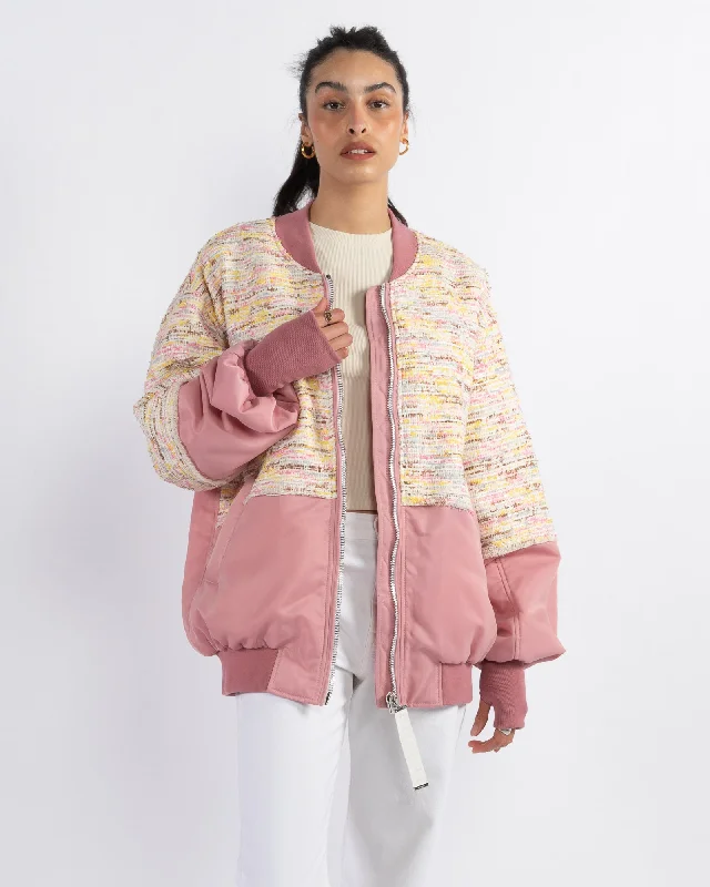 Tweed Bomber Jacket Quilted Jacket Puffer Jacket Insulated Jacket
