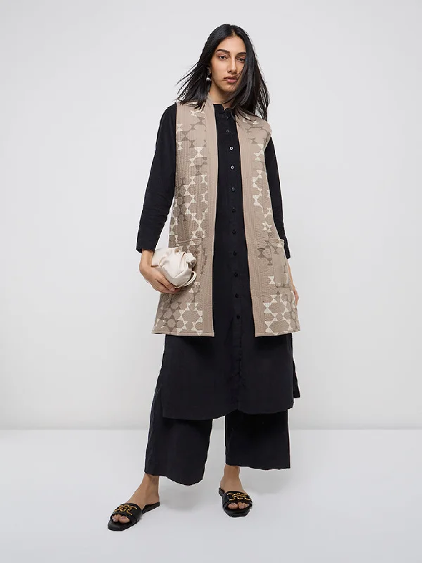 Utsa Taupe Geometric Design Quilted Cotton Jacket Faux Fur Fabric Real Fur Fabric Shearling Fabric Utsa Taupe Geometric Design Quilted Cotton Jacket Faux Fur Fabric Real Fur Fabric Shearling Fabric