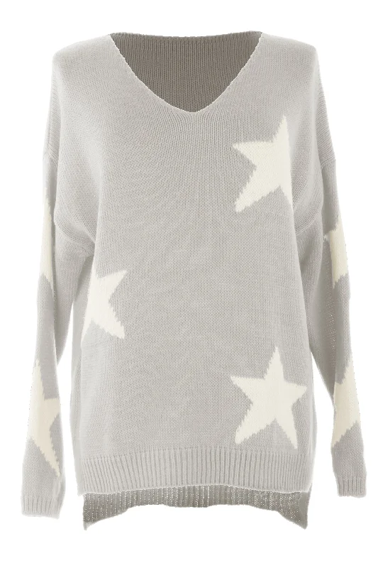 V Neck Star Jumper