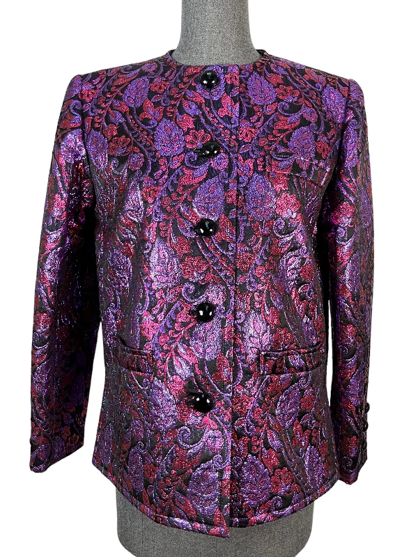 Vintage Yves Saint Laurent Jacquard Jacket Size S Welt Pockets Slit Pockets Flap Pockets Vintage Yves Saint Laurent Jacquard Jacket Size S Welt Pockets Slit Pockets Flap Pockets