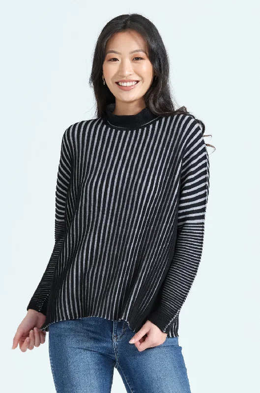 Womens Accordion Stripe Jumper