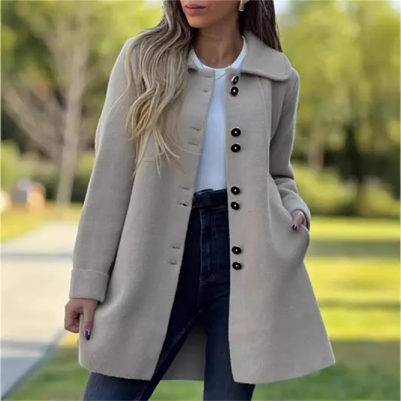 Women's Single-Breasted Fleece Thermal Long Jacket Knit Jacket Woven Jacket Fleece Jacket Women's Single-Breasted Fleece Thermal Long Jacket Knit Jacket Woven Jacket Fleece Jacket