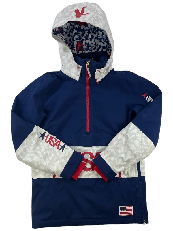 Womens Team USA Insulated Anorak Jacket A-Line Jacket Boat Neck Shawl Collar