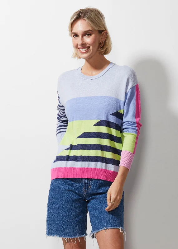 Zaket & Plover - Diagonal Stripe Jumper - Sky