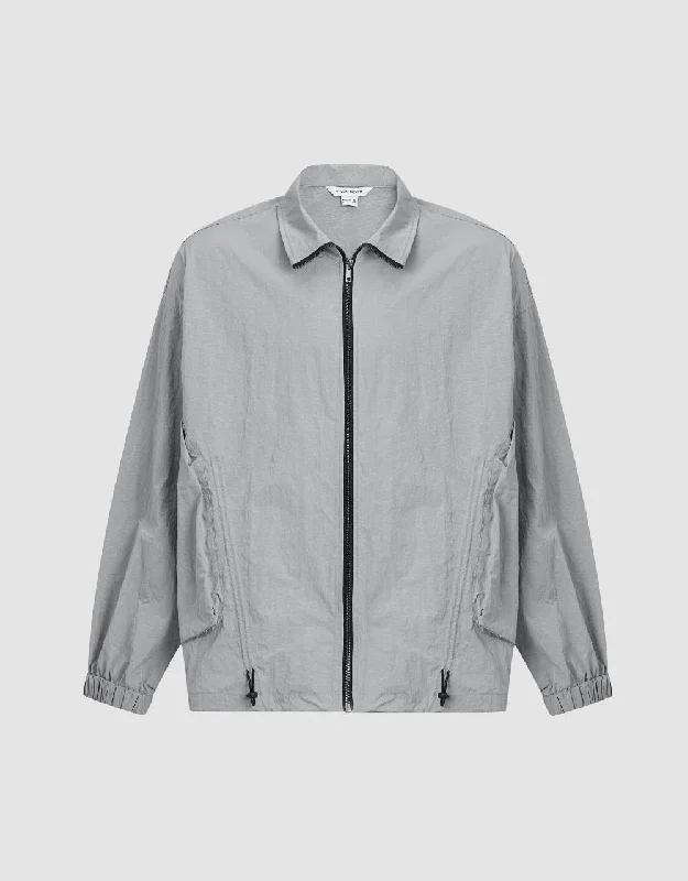 Zipper Front Loose Jacket Tiered Jacket Buttoned Jacket Zippered Jacket