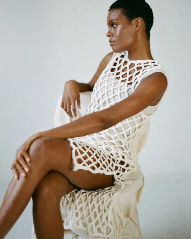 Almora Crochet Dress Ecru