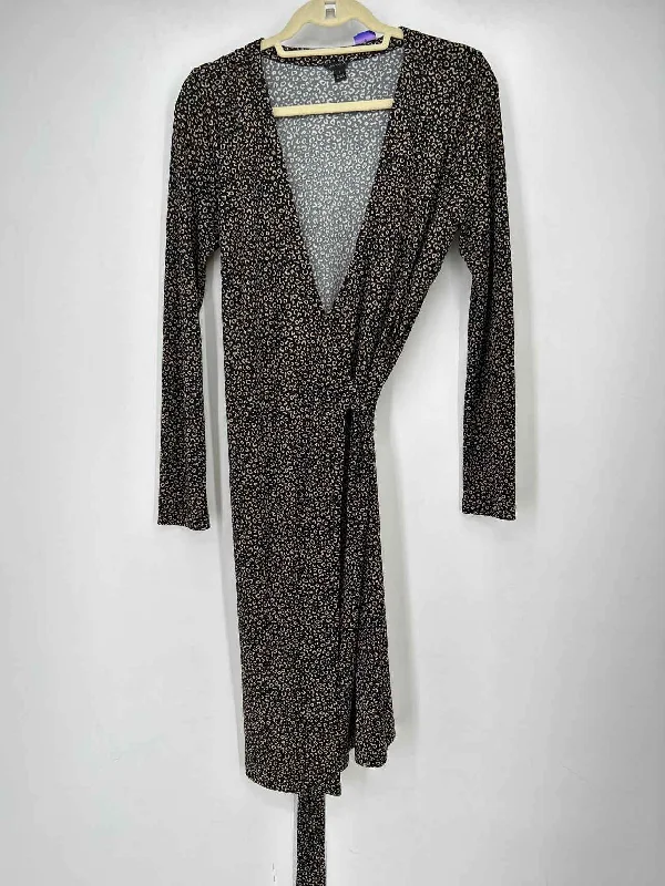 Ann Taylor Size 8 Black Print Dress