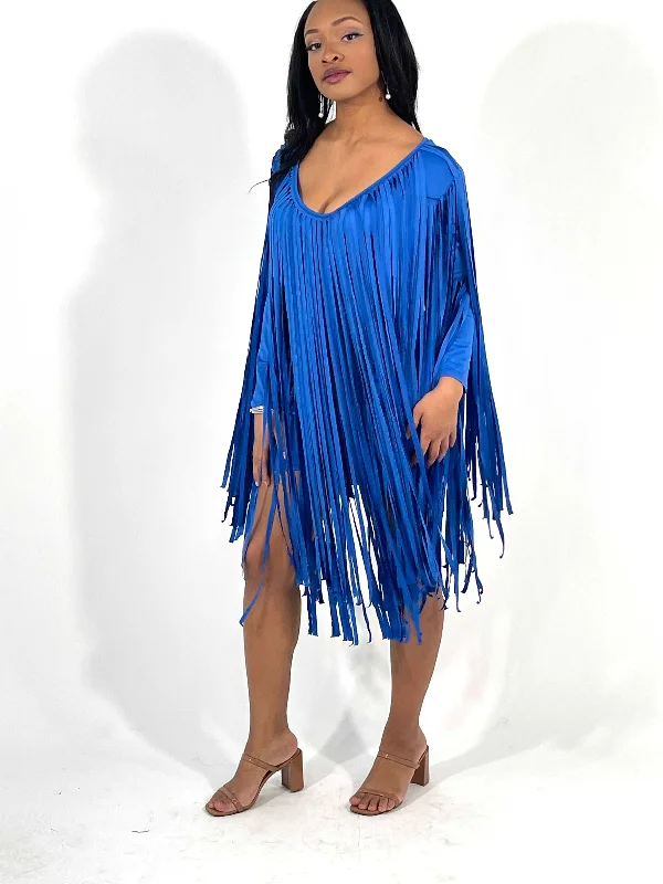 Blue Fringe Dress