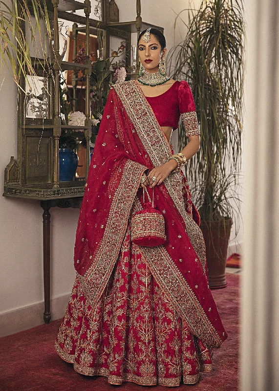 Bridal Pakistani Red Lehnga Choli Dress (Amar)