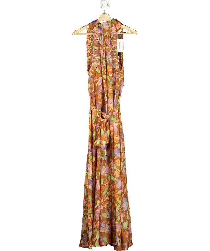 By TiMo Orange Cupro Halterneck Dress UK S