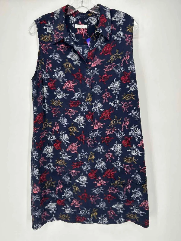 Equipment Femme Size L Navy Print Dress