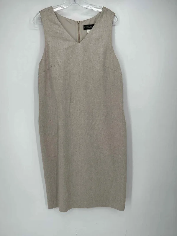 Harve Benard Vintage Size 14 Beige Linen & Rayon Dress