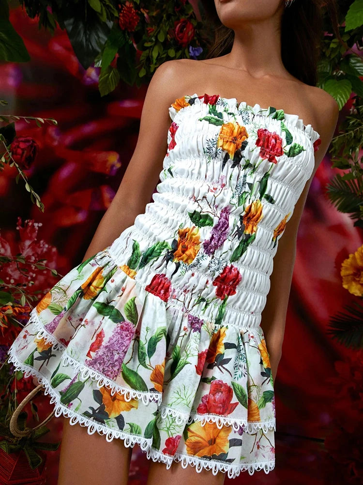 Hit Color Patchwork Lace Up Slimming Dress