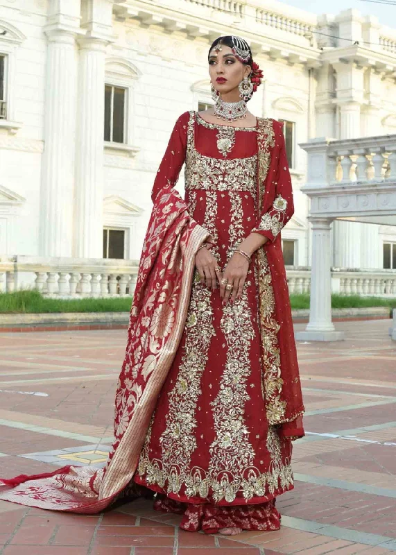 Bridal Pishwas With Red Lehenga Pakistani Dress