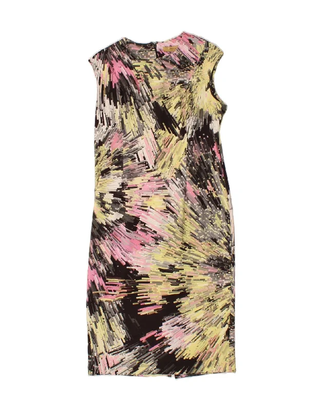 PER UNA Womens Abstract Pattern Sheath Dress UK 14 Medium Multicoloured