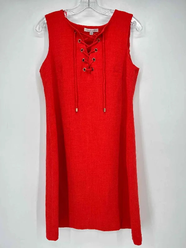 Sandra Darren Size 10 Fire Orange Dress