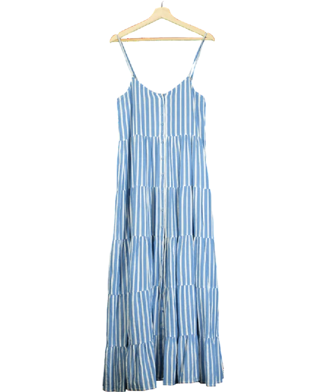 Sezane Blue Ama Striped Dress UK S