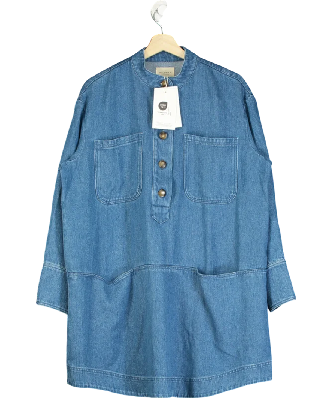 Sezane Blue Salomé Denim Dress UK L