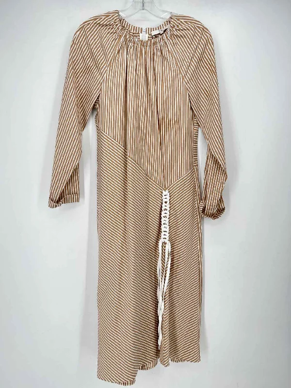 Tibi Size 4 Tan Striped Dress