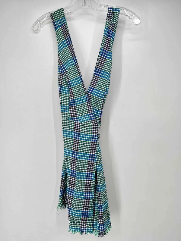 Urban Outfitters Size S Blue & Green Plaid Dress