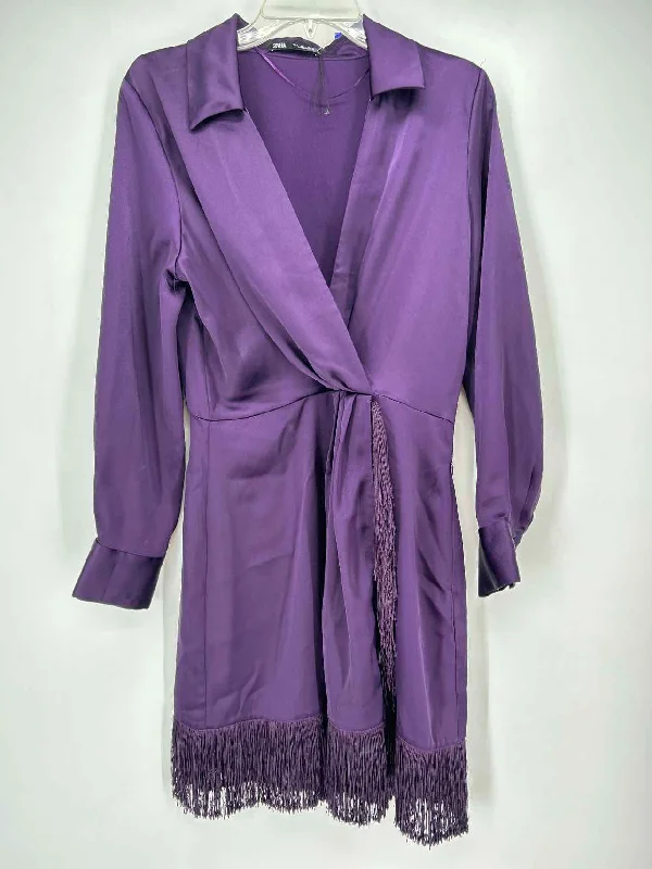 Zara Size L Eggplant Dress