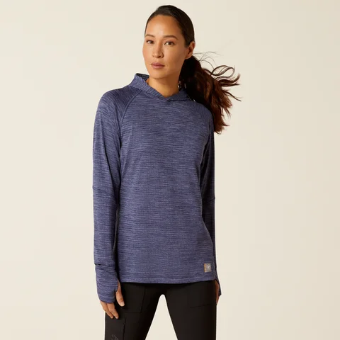 Women's Rebar Gridwork Hoodie - Blue Indigo