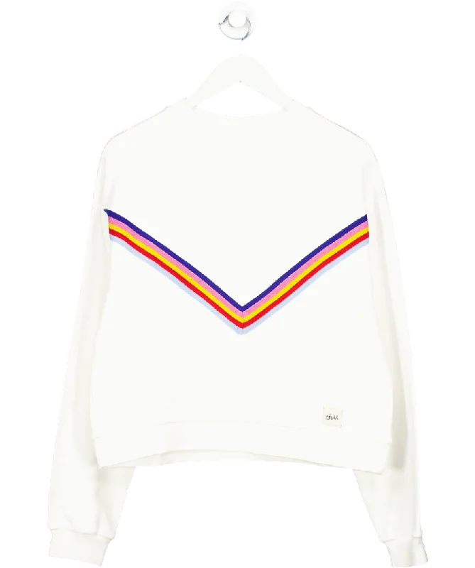 Etre Cecile White Rainbow Chevron Classic Sweatshirt UK S