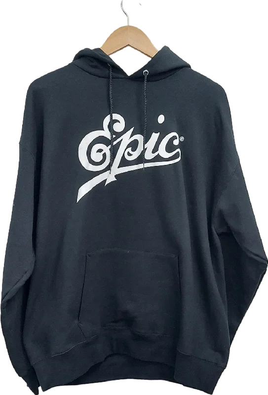 Hanes Black Epic Slogan Hoodie UK L