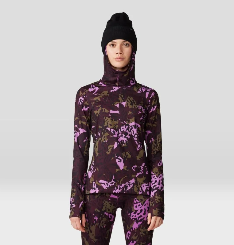 Women's Butter Up Long-Sleeve Hoody - Blackberry Forests Floor Print