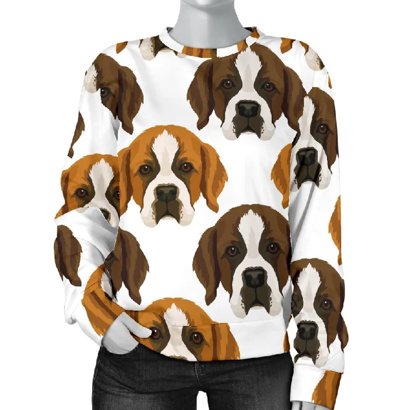 St Bernard Pattern Print Women's Sweatshirt