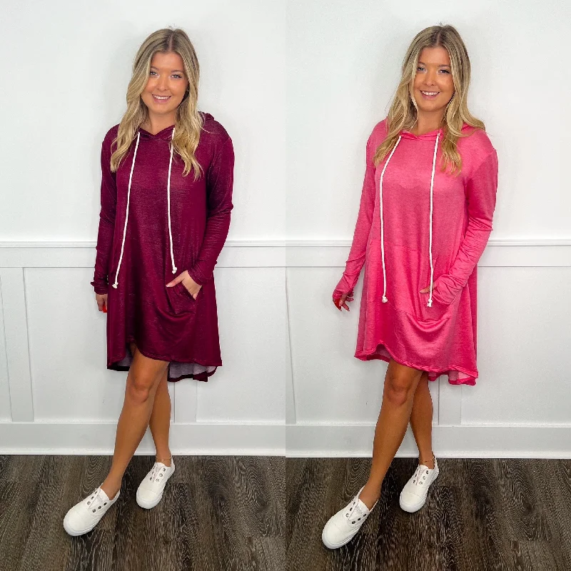 Tailgate Nights Lightweight Avery Mae Hoodie Pullover Dress - 2 colors!