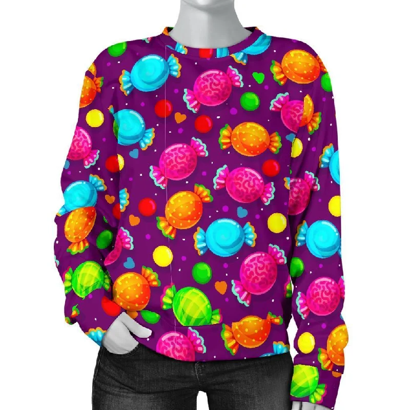 Toffee Candy Pattern Print Women's Sweatshirt