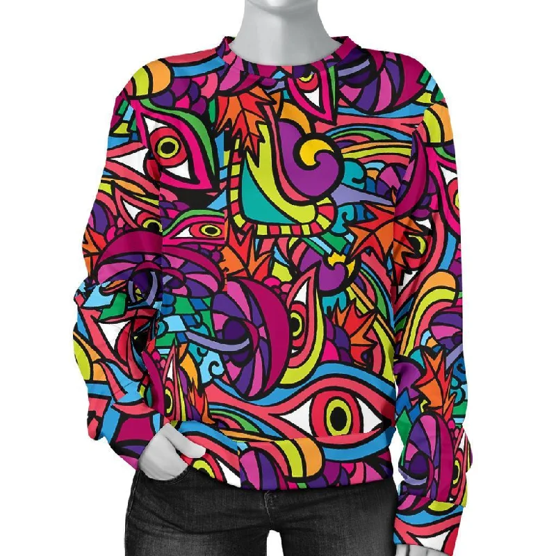 Trippy Print Pattern Women's Sweatshirt