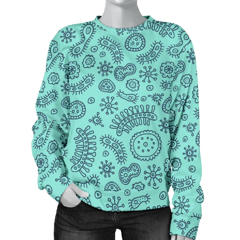 Virus Bacteria Pattern Print Women's Sweatshirt