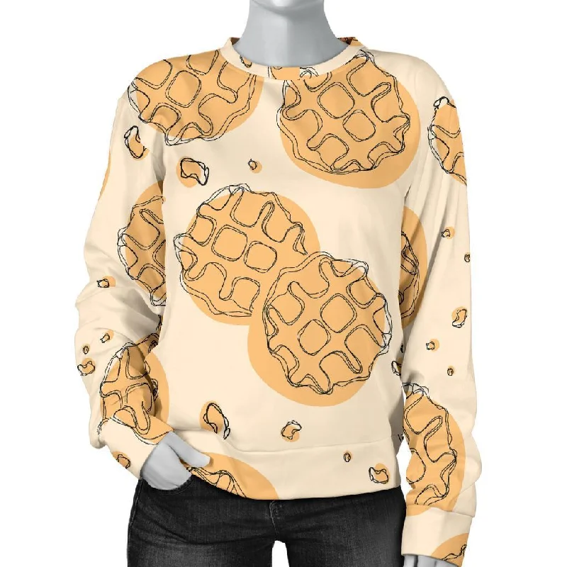 Waffle Print Pattern Women's Sweatshirt