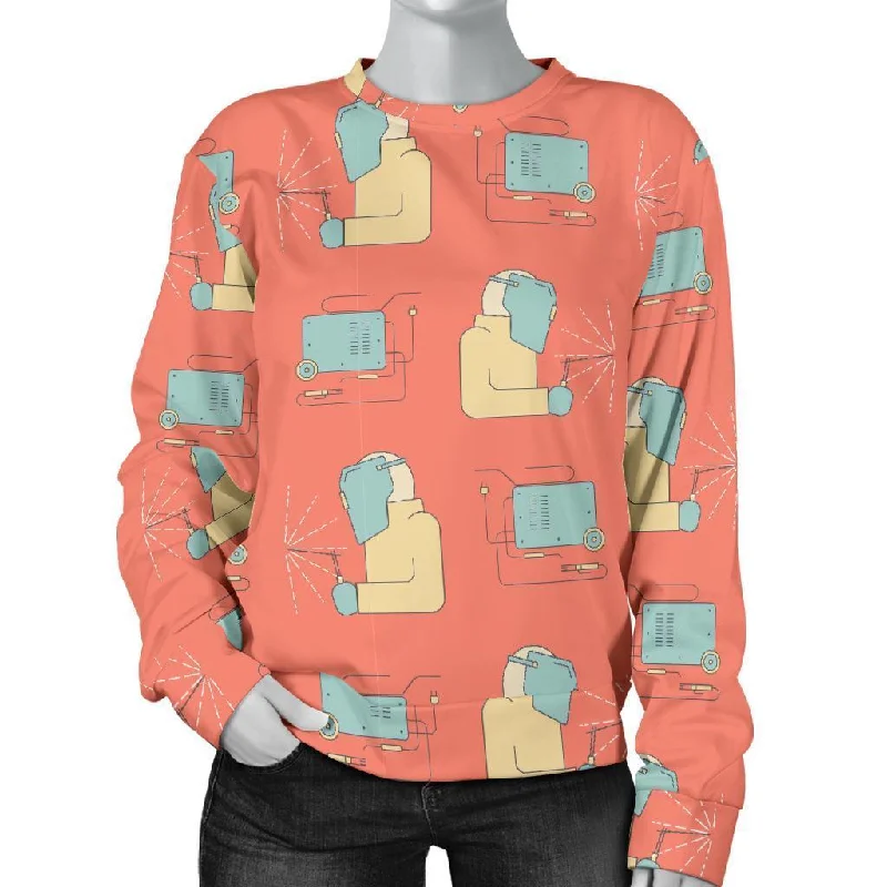 Welder Pattern Print Women's Sweatshirt