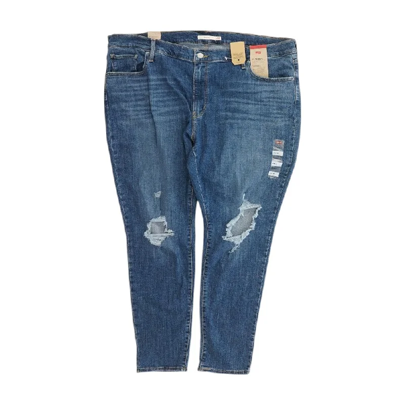 711 Blue Solid Skinny Leg Jeans