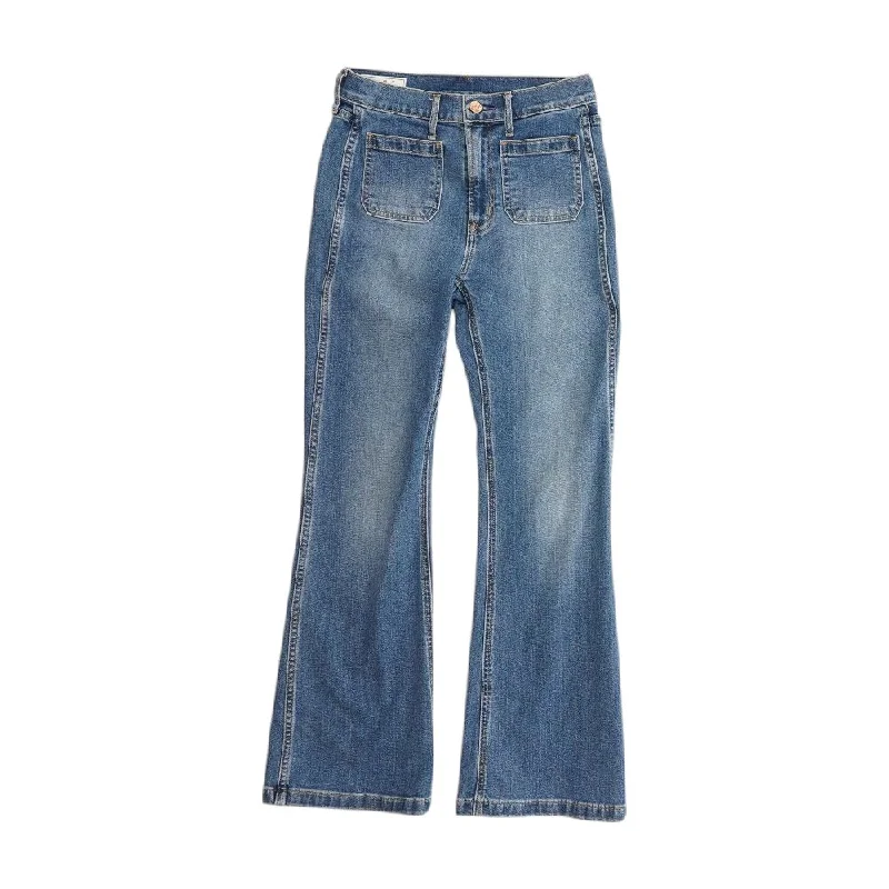 Blue Solid High Rise Jeans