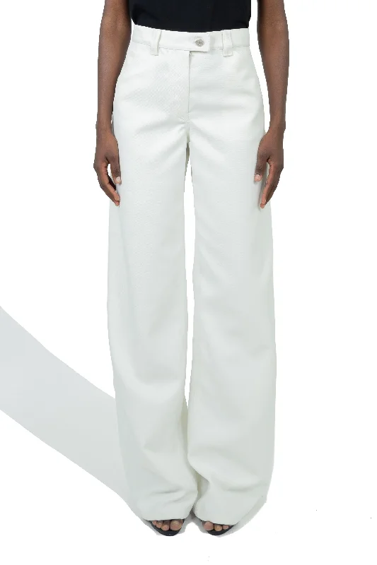 Courrges Pants Twill Baggy Heritage White